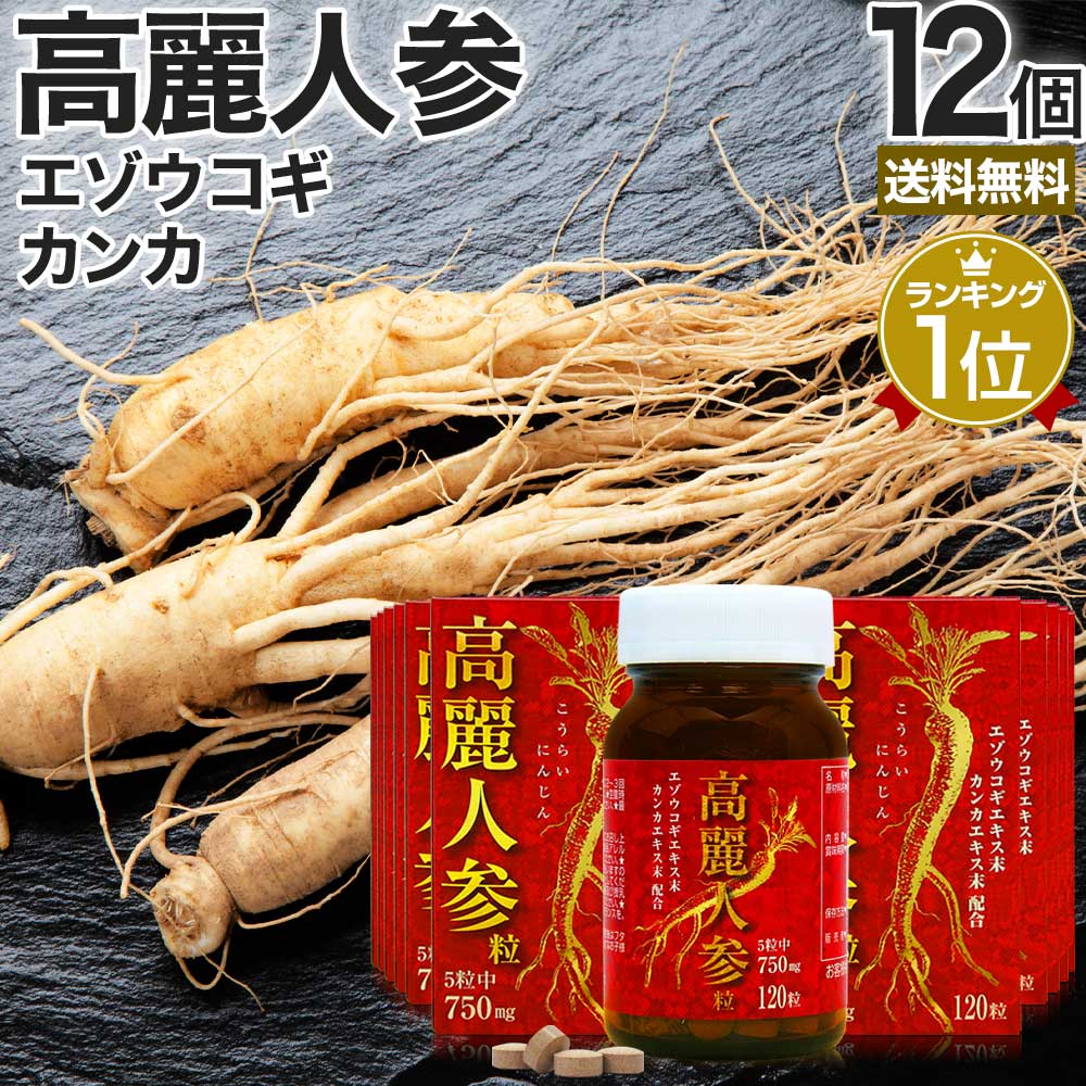高麗人参粒 120粒*12個 約288-360日分 サプリメント サプリ