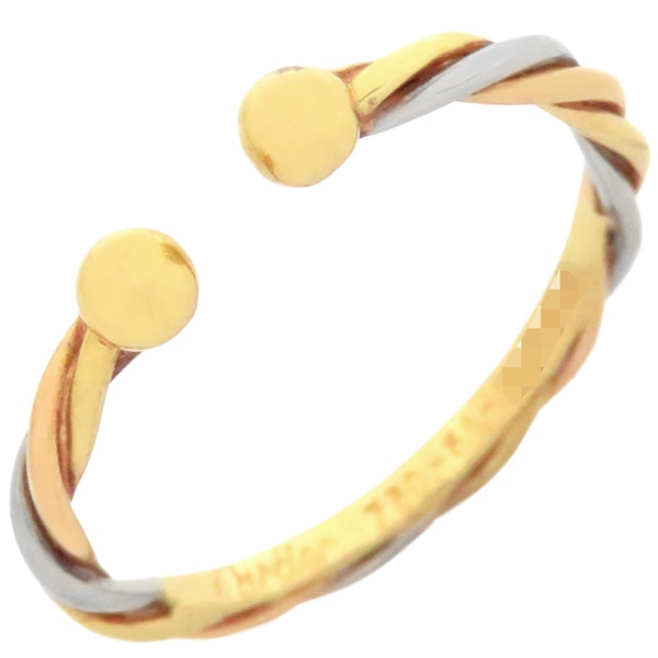 カルティエ Cartier リング 指輪 スリーカラー ツイストリング K18WG K18YG K18PG ホワイトゴールドXイエローゴールドXピンクゴールド #51(JP11) 10号【中古】