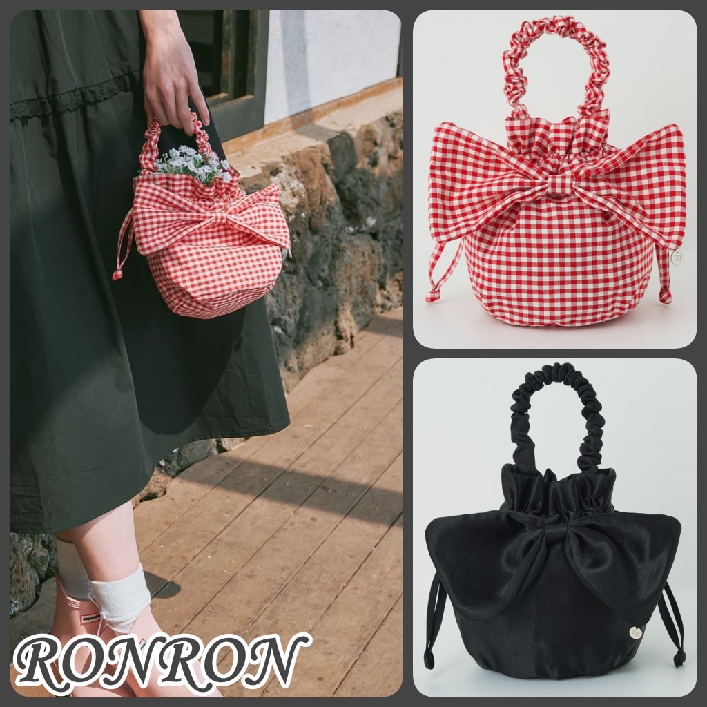 [RONRON] BIG RIBBON MINI バッグ★新作・24SS★人気★ RONRON] BIG RIBBON MINI バッグ☆新作・24SS☆人気☆ (RONRON