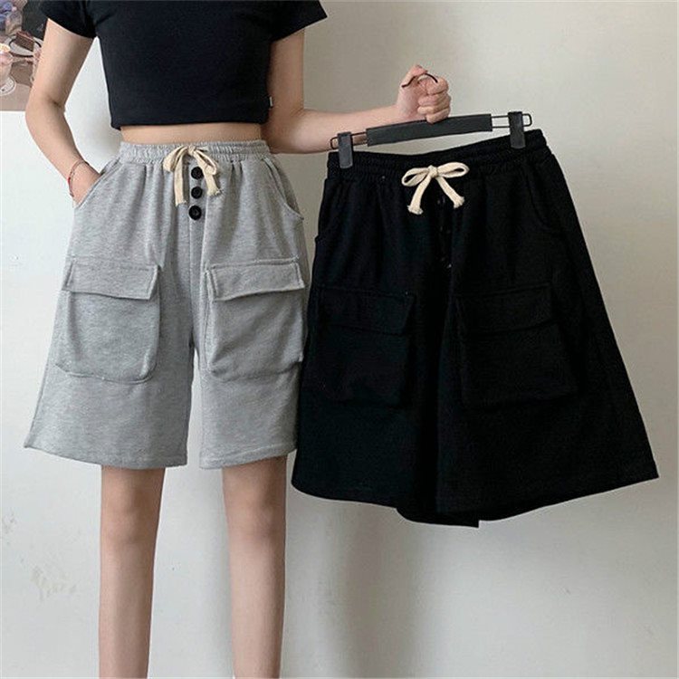 shop 超人気 春夏新作 綿 ヴィンテージ Insファッション タイドブランド ワイルド 短パンツ スポーツカジュアルパンツ レディース 夏 ゆったり 五分丈パンツ 男女