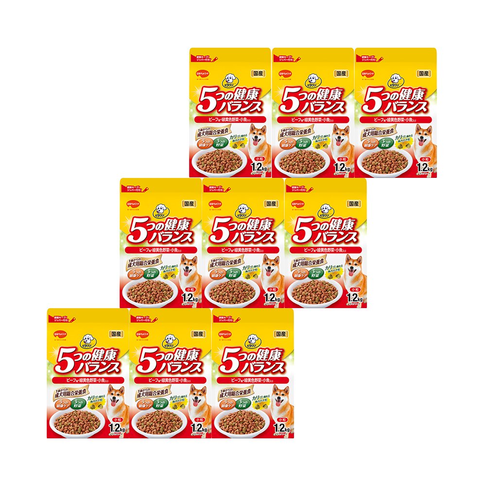 ５つの健康バランス　ビーフ味・野菜入り　小粒　１．２ｋｇ　X９袋　ドッグフード　ＣＲＣ45―05―35―10―00