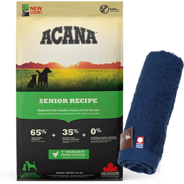 【正規品】アカナ シニアレシピ 11.4kg 【犬想いオリジナル今治ハンドタオルセット】【タオルカラー ネイビー】 13,814円