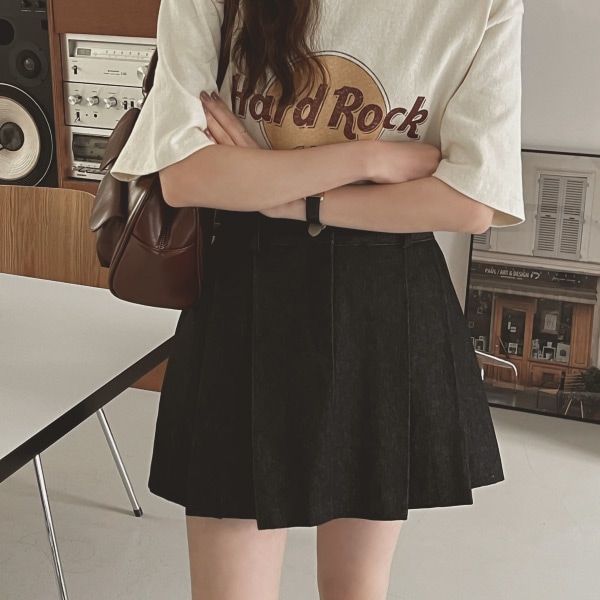 デニムプリーツスカートパンツ sk6078