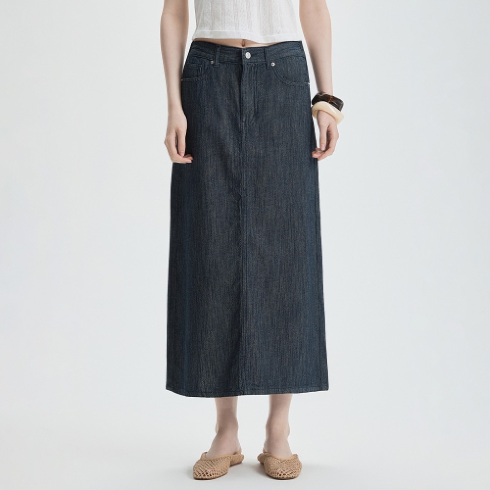 MIXXO リネンデニムロングスカート_MIWWHF613J