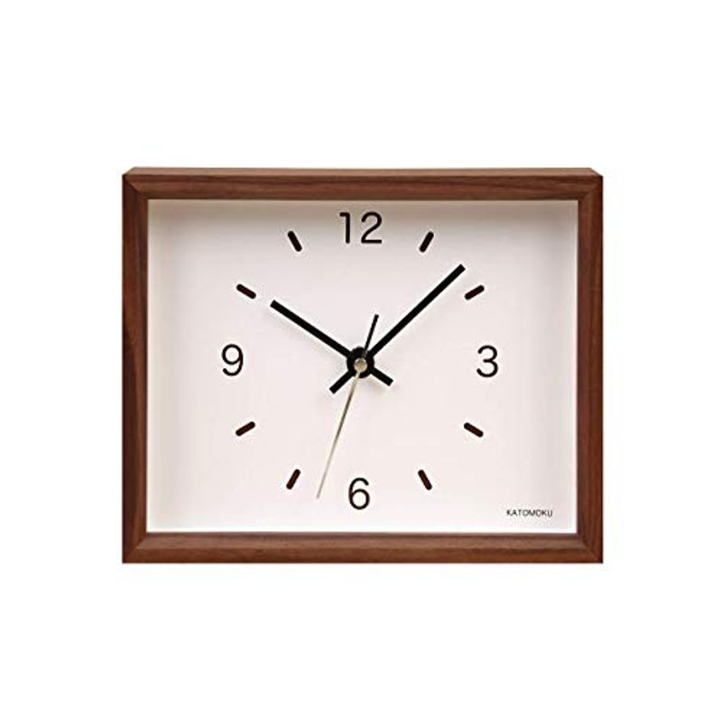 最も  掛け時計 置き時計 2 clock use Dual スイープ（連続秒針） 220 ウォールナット ブラウン km-53B 置時計
