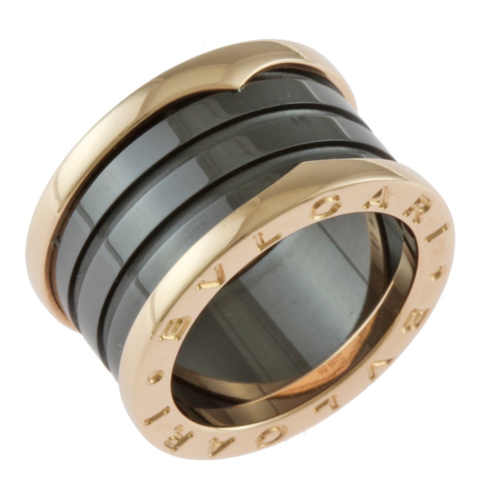 ブルガリ B-zero.1 ビーゼロワン 4バンド ブラックセラミック リング 指輪 9号 18金 K18ピンクゴールド BVLGARI 中古 美品 108,900円