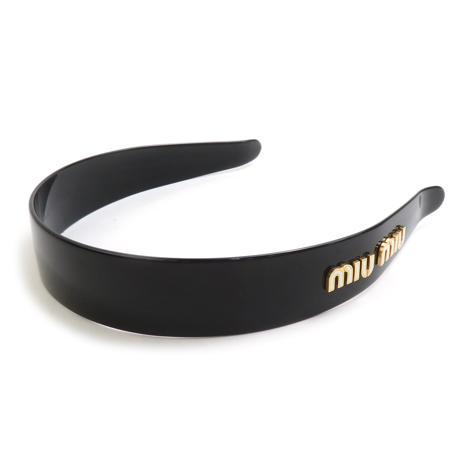 ミュウミュウ MIUMIU カチューシャ プラスチック ブラック レディース h32240k