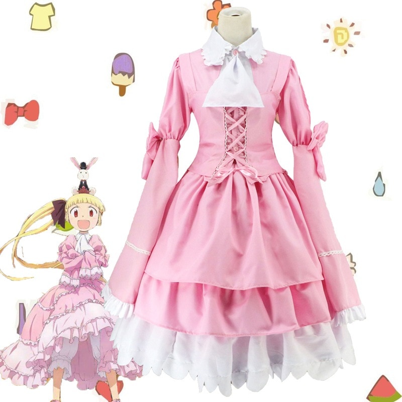 コスプレアニメ さなめアリスとクロル ピンク外国人グループ ロリータメイド服 4月の新番組