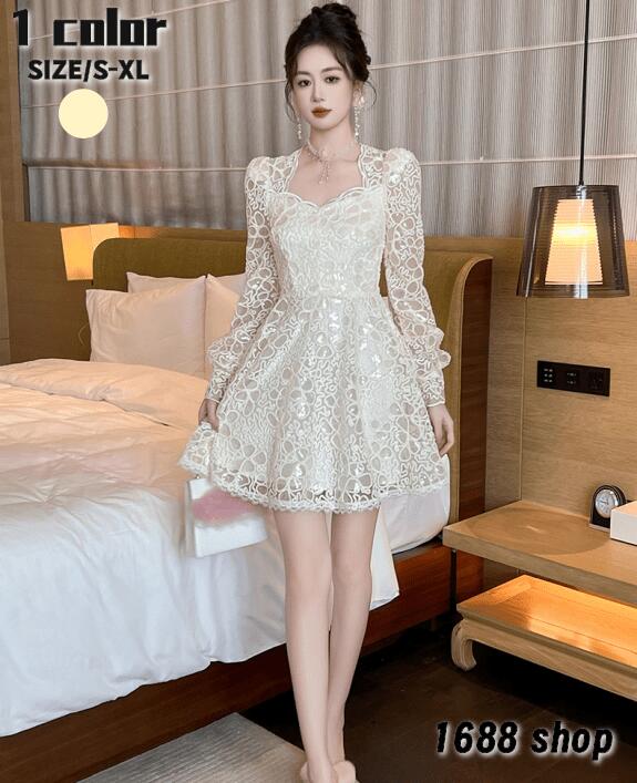 2025新作2025 タイトワンピース 姫系ワンピース　シンプル　ワンピース インポート ひざ丈 ミドル丈 エレガント　韓国ファッション シンプル Vネック パーティドレス 長袖　お嬢様 セクシー ミ 5,183円