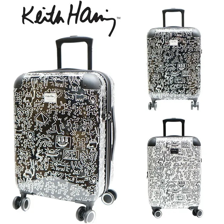 Keith Haring キースヘリング キャリーケース 32L 拡張 39L 15900 キャリーバッグ 拡張式 Wキャスター 機内持ち込み 1泊 2泊 3泊 メンズ レディース ジュニア オールシ