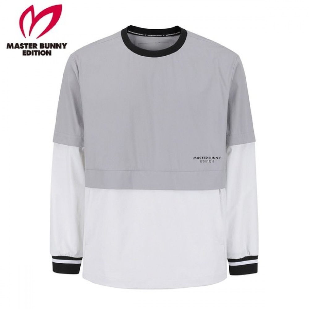 [マスターバニー] メンズカラーマッチングスリーブ取り外し可能なカラーブロックアノラック