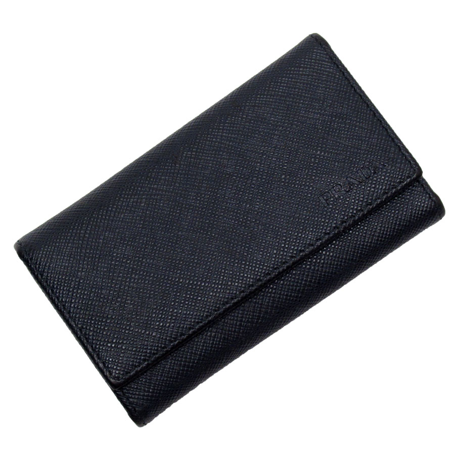 プラダ PRADA キーケース レザー ネイビー メンズ t18984a