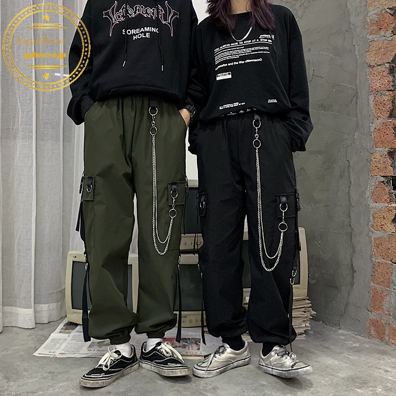 高級ブランド カーゴパンツレディース原宿風韓国ファッションロングパンツボトムスヒップホップダンス衣装 新規購入
