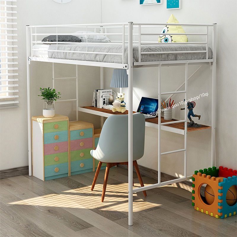 2025新作先行発売耐荷重150kg ハシゴ階段 ラック棚付き デスク付き シングル ロフトベッド 「予約受付中」システムベット