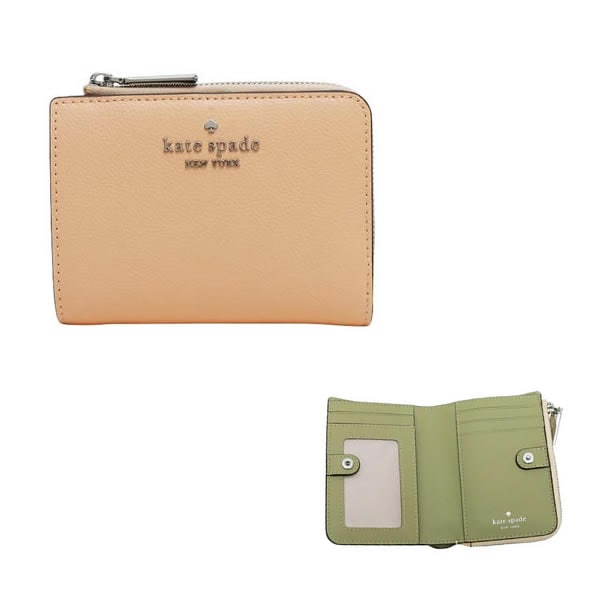 二つ折り財布 折り畳み スモール Lジップ ウォレット kn764-700 crisp peach ピンクベージュ カーキ
