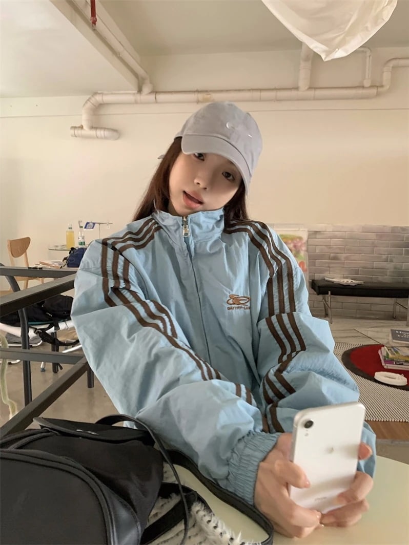 【急速出荷!】25 韓国 かわいい レディース ック スタンドネック アウター ブルゾン お出かけ 長袖セクシーシルエットトップスサイドカジュアルファッション系サイズお出かけフル丈トラック