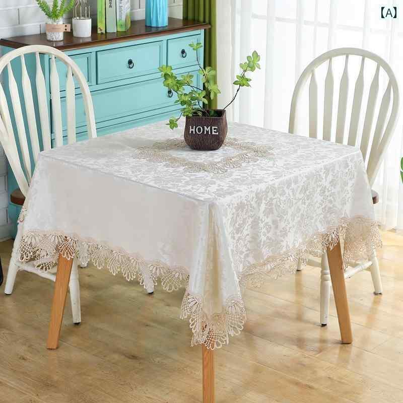 テーブルクロス 正方形 布 麻雀 マット カバー シンプル レトロ ベッドサイド キズ 汚れ防止 円卓 リビング ダイニング レース 花柄 白 赤 ピンク