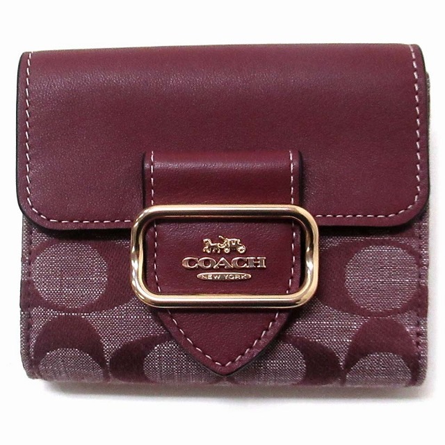コーチ 財布 COACH アウトレット シグネチャー シャンブレー スモール モーガン ウォレット 三つ折り財布 CH151 IMMZI