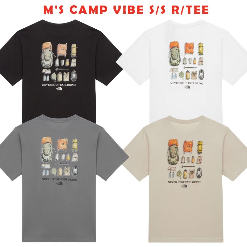 韓国正規品保証 関税負担なしNT7UR07A MS CAMP VIBE SS RTEE デイリー 基本 着装 男子 女子 人気 韓国 ファッション 男女共用 アウトドア