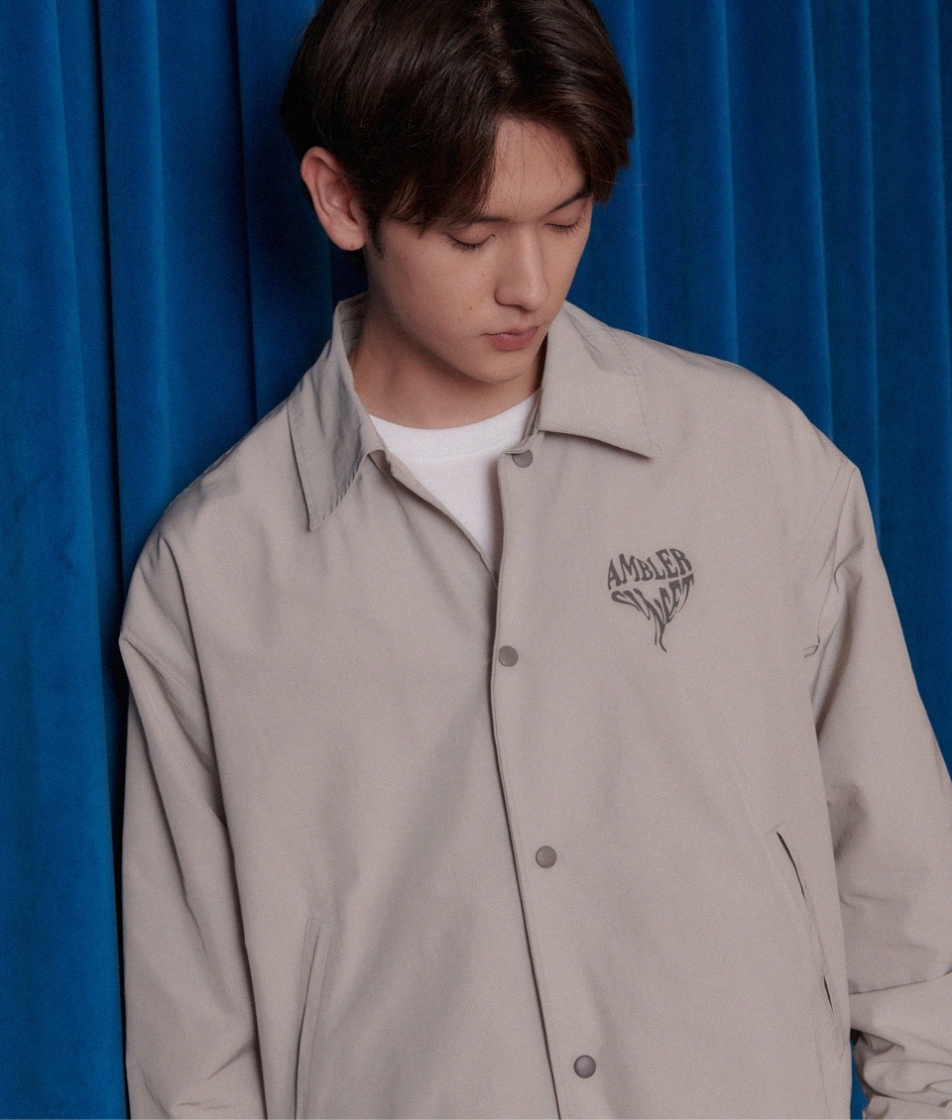 AOU101アンブラートップスアウターコーチジャケット韓国ファッショントレーナースポーツウェア風よけオーバーフィッ