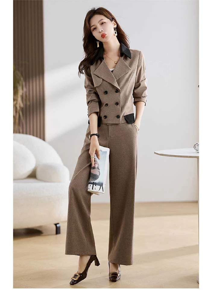 営业促进 パンツスーツ セットアップ レディース 2点セット スーツ ジャケット ワイドパンツ テーラードジャケット ショート丈 春 秋 ビジネススーツトレンド感 着痩せ シンプル カジュアル 女性ら 5,143円