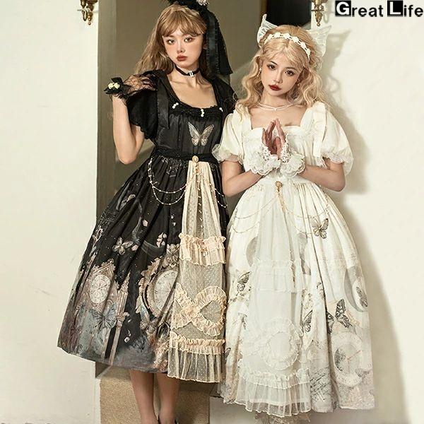 ロリータ ロリィタ ワンピース ロリータファッション ロリィタファッション 半袖 クラシカル ゴシック 大人 ふわふわ レース レディース ハロウイン 仮装 コスプ
