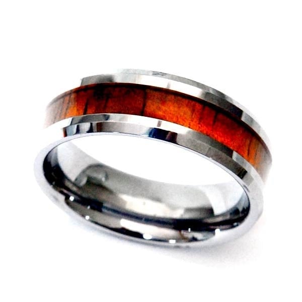 ハワイアンジュエリー リング コアウッド センターライン ストレートタイプ メンズ タングステン 12,960円