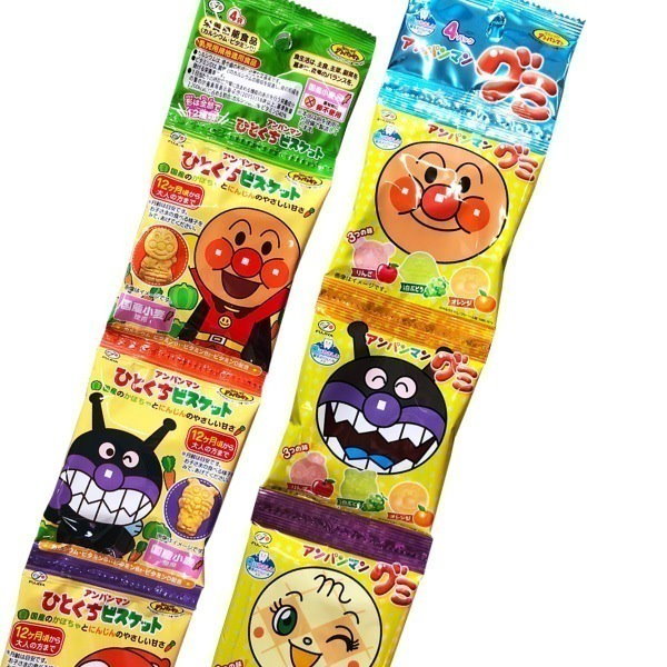 ④　ぺこちゃん　アンパンマン　不二家　大量　詰め合わせ　115cmサイズ Qoo10] 不二家 アンパンマン 4連お菓子 詰め合わせ（4