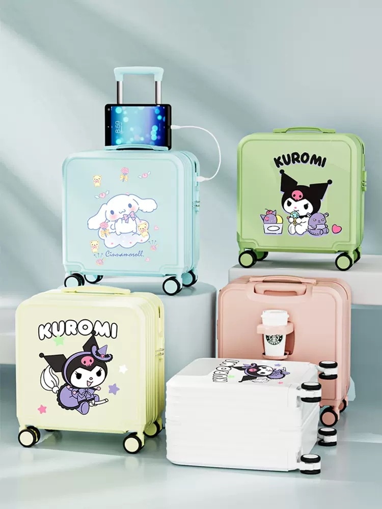 かわいいシナモロール 黒海 機内持ち込みキャリア 18インチ 20インチ ミニバッグセット