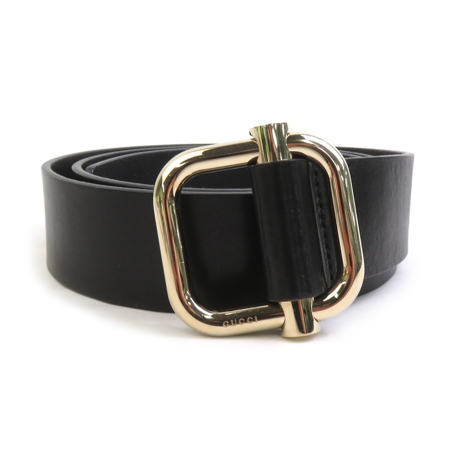 グッチ GUCCI ベルト レザー/メタル ブラック/ライトゴールド メンズ 163507 e61567a
