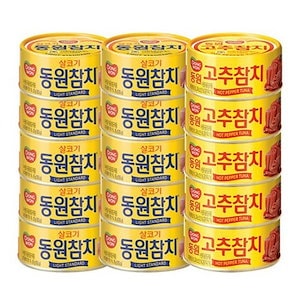 [韓国食品TOP10]ドンウォン ツナ ライトスタンダード 85g x 10p + 唐辛子85g x 5p1セット