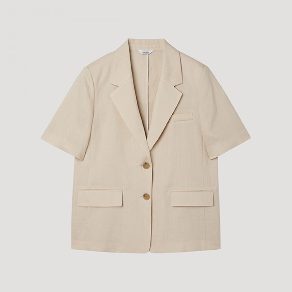 [レディースミス] リネンツーボタンハーフスリーブジャケット_SWWJKP22050