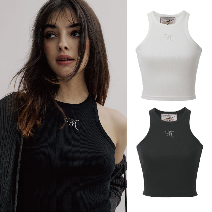 Jewel tank top cropped length (3 COLORS)