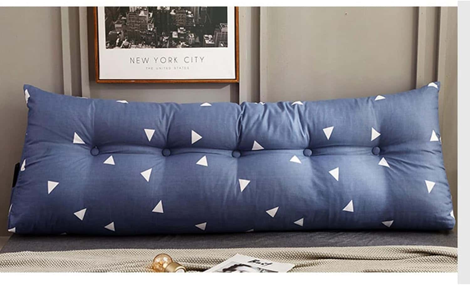 三角形 ヘッドボードクッション 大きいサイズ 高反発 ソファクッション ポケット付き 取りはずし可能カバー 読書 デイベッド 姿勢サポート フラミンゴ柄 バックレスト ソファーピロー