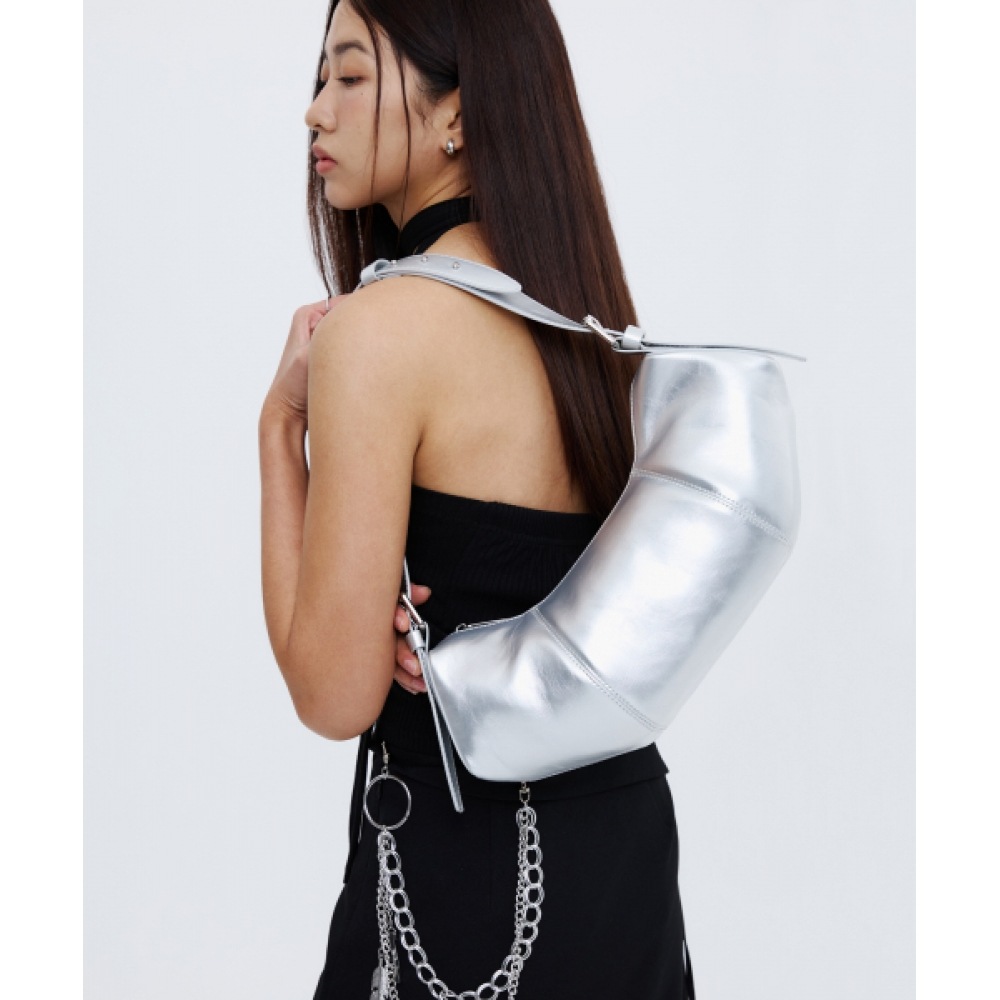 NONOVERSTIC コンチバッグ シルバー