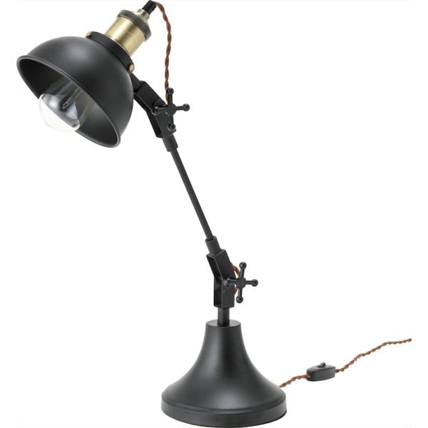 黒シェードと黒アイアンのインダストリアルなデスクライト カジュアル モダン 北欧 インダストリアル 照明 間接照明 黒 ブラック ダイニング リビング