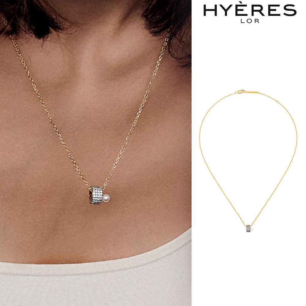 [HYERES LOR] Noailles Silver Antique Pearl Point Necklace full