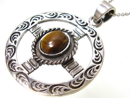 送料無料限定1点人気タイガーアイシルバーペンダントst/パワーストーン/ネックレスネックレス