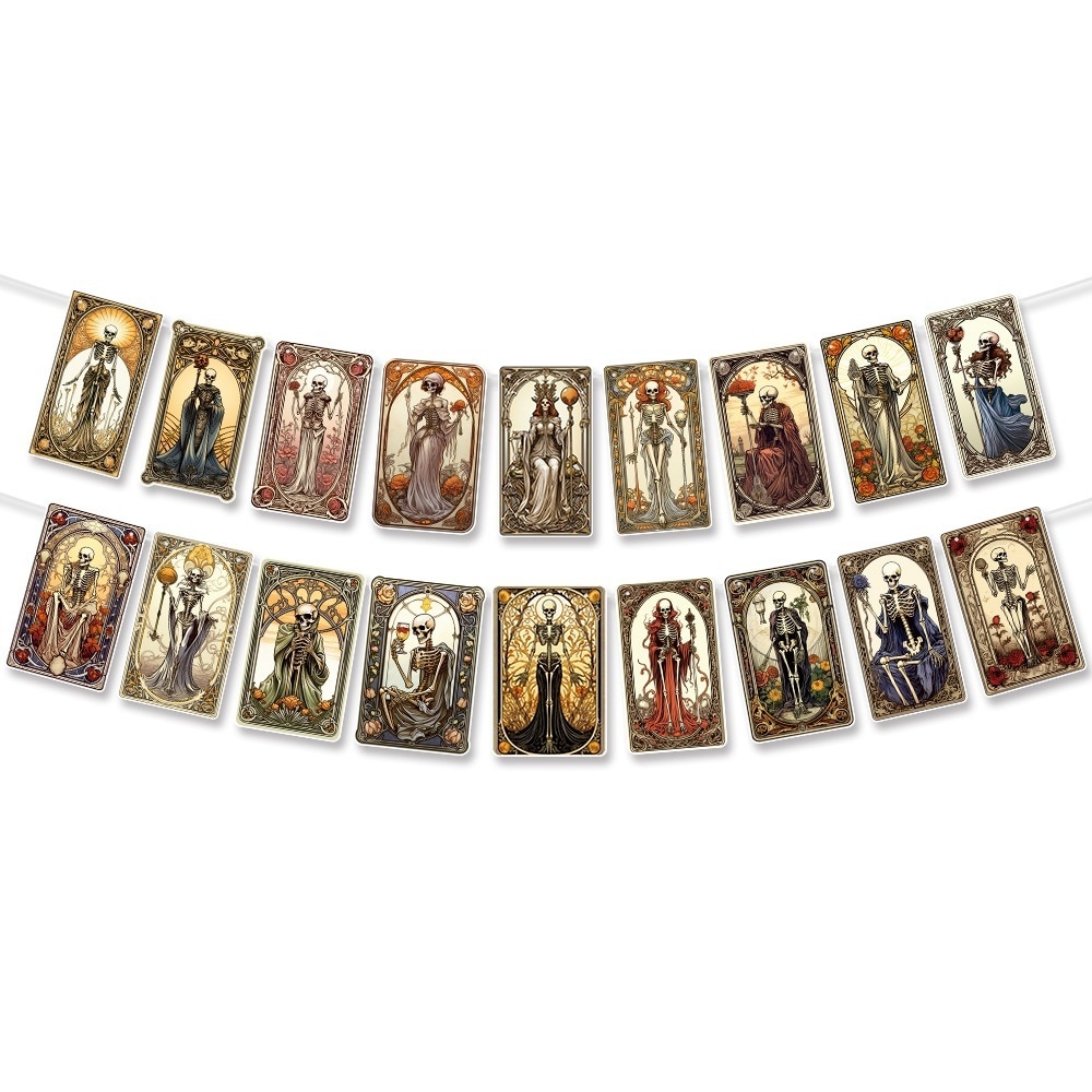 ハロウィンフラッグプルパーティーデコレーションタロットカードカードハロウィン背景飾りバナープルフラワー