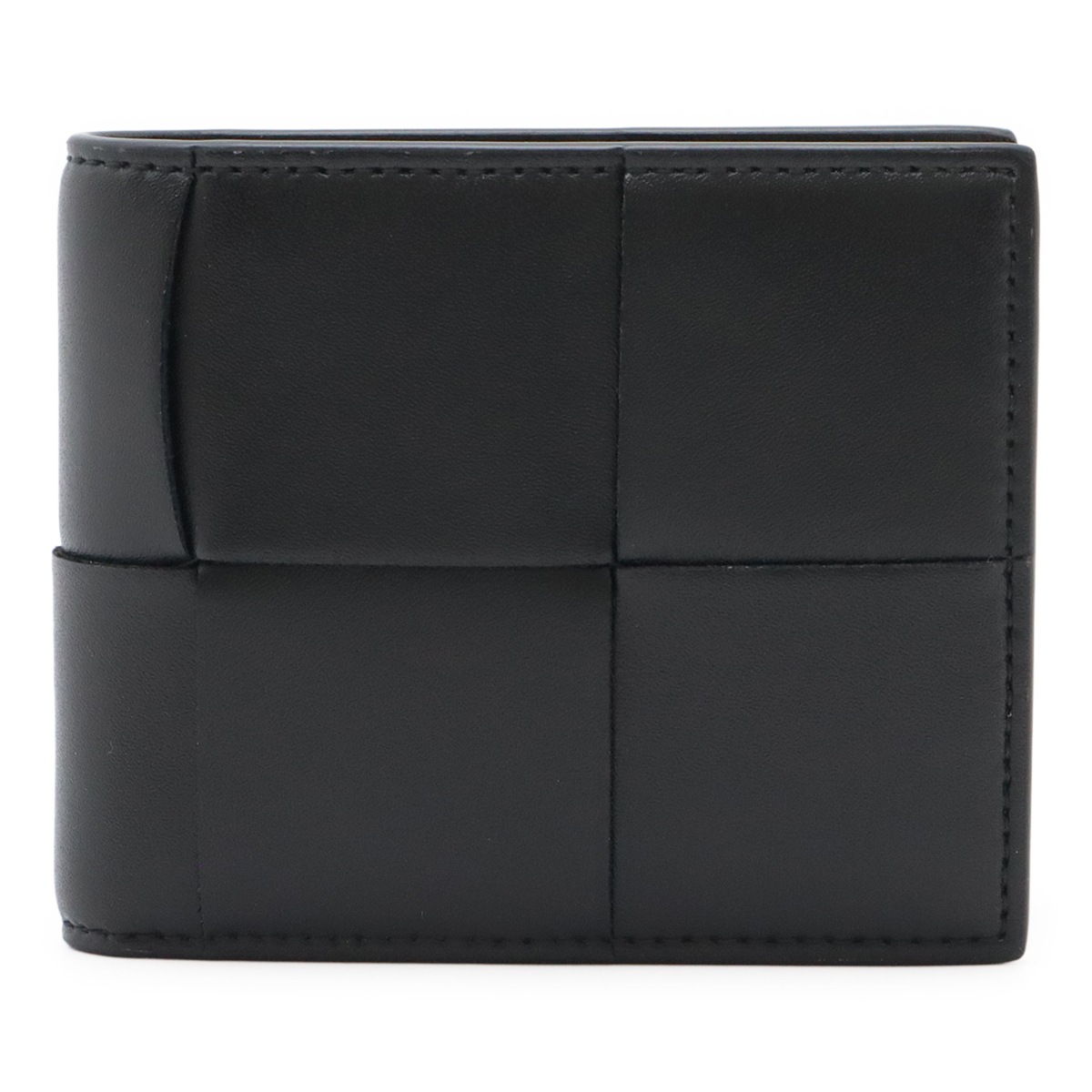 ボッテガベネタ マキシイントレチャート カセット 2つ折財布 二つ折り財布 レザー ブラック 黒 74945