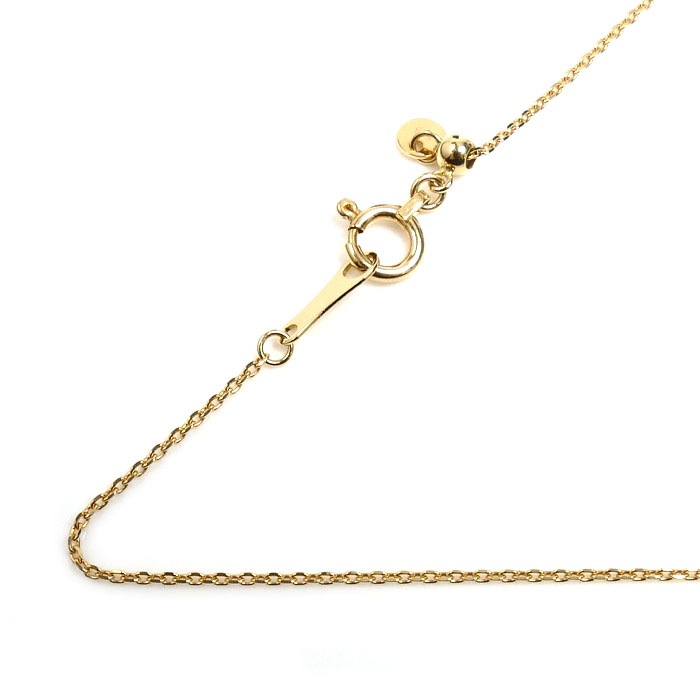 K18YG イエローゴールド ネックレス 小豆 1.4g -50cm フリーチェーン レディース 中古