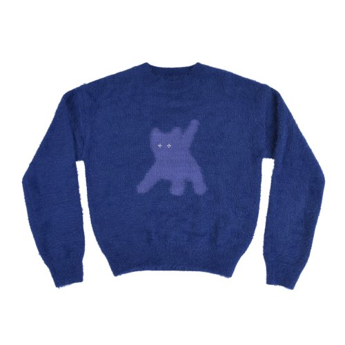 【AEAE】 Flashed Cats Angora Knit -[BLUE NAVY] 正規品
