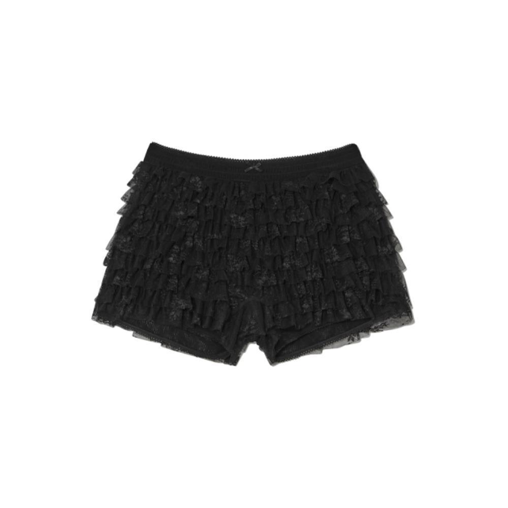 GLOWNY POLLY LACE BLOOMER SHORTS BLACK GY24FAPT002