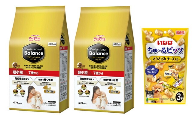 プロフェッショナル バランス 超小粒 ７歳から 2.4kg 2個セット 【犬想いオリジナルチュール付セット】
