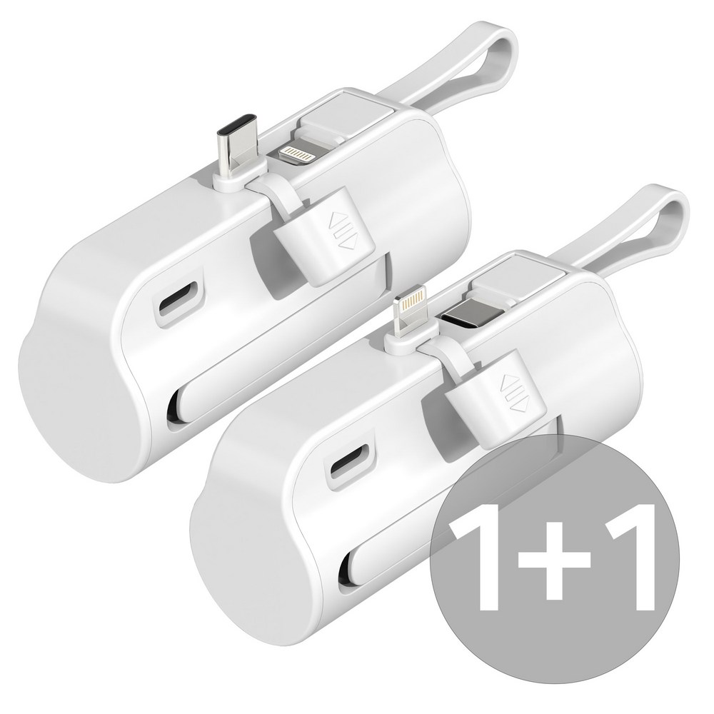 1+1ケースボックス一体型ミニドッキング型補助バッテリー5000mAh 2個入りCタイプ8ピン 4,798円