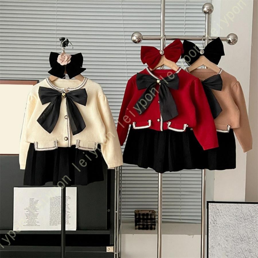 子供 セットアップ 上下セット ニットトップス チェック柄スカート スカート ニット 可愛い 子供服 女の子 ガールズ キッズ ワンピース 入学式 フォーマル