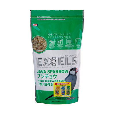 他サイト： ＮＰＦ　エクセル５　文鳥　皮付き　５００ｇ　５歳から　高齢鳥　ＣＲＣ55―20―40―20―10の商品画像