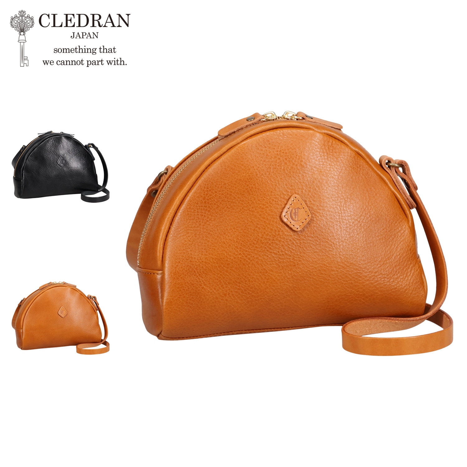 ショルダーバッグ セミサークル レディース 本革 牛革 軽量 斜めがけ NOS SEMICIRCLE ブラック ブラウン CL3901