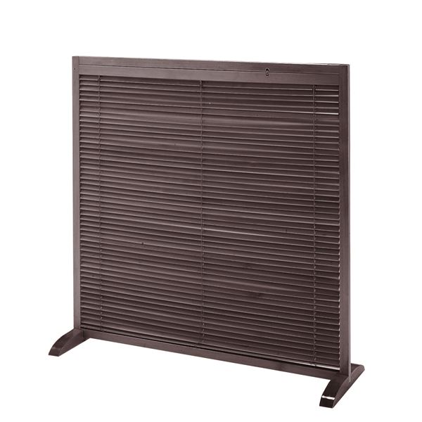 和風 衝立/パーテーション ブラウン 幅1200奥行400高さ1190mm 木製 組立品 リビング 和室 客室 客間