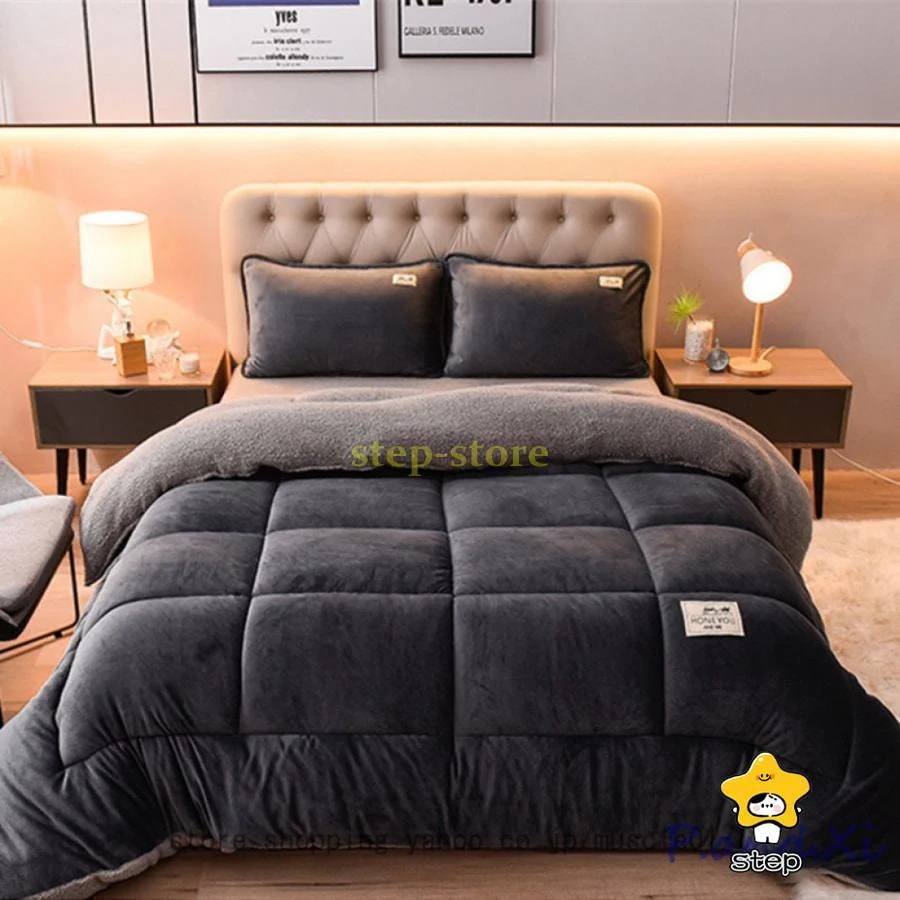 【現物供給】あったか 掛けふとん 毛布布団 防寒 暖かい シープボア調 フランネル 冬用 蓄熱保温 ふわふわ 中綿入り 雲に包まれる 掛け心地よい より暖かい 厚手 冬に適